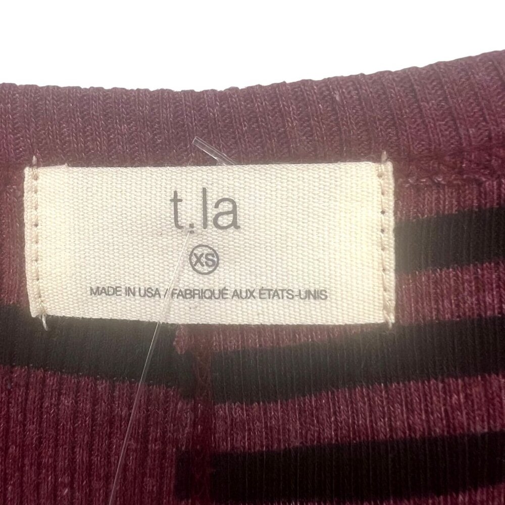 Anthropologie T.La Burgundy & Black Striped Midi Tank Dress XS - Picture 5 of 12